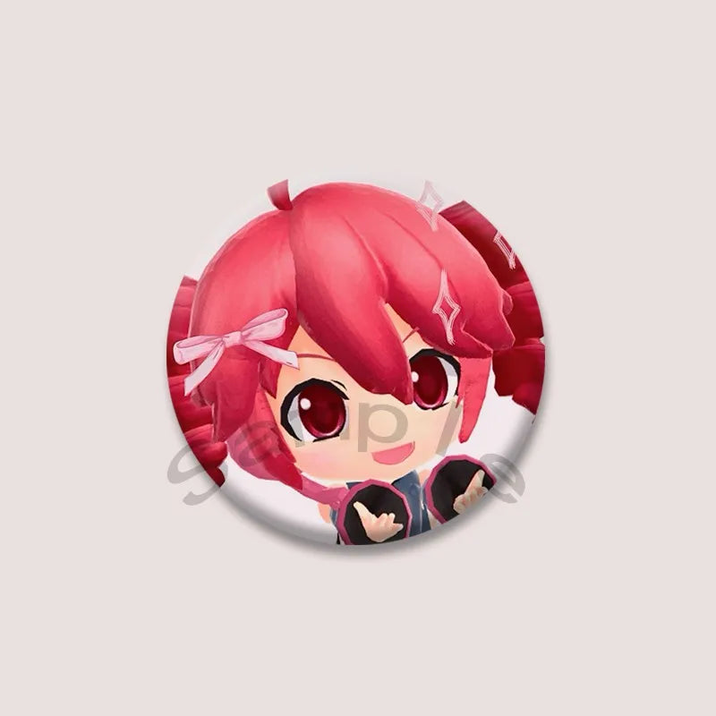 Kasane Teto Badge, Cute UTAU Anime Round Button Pin, Vocaloid Cosplay Brooch for Backpack Clothes, Collectible Gift for Fans