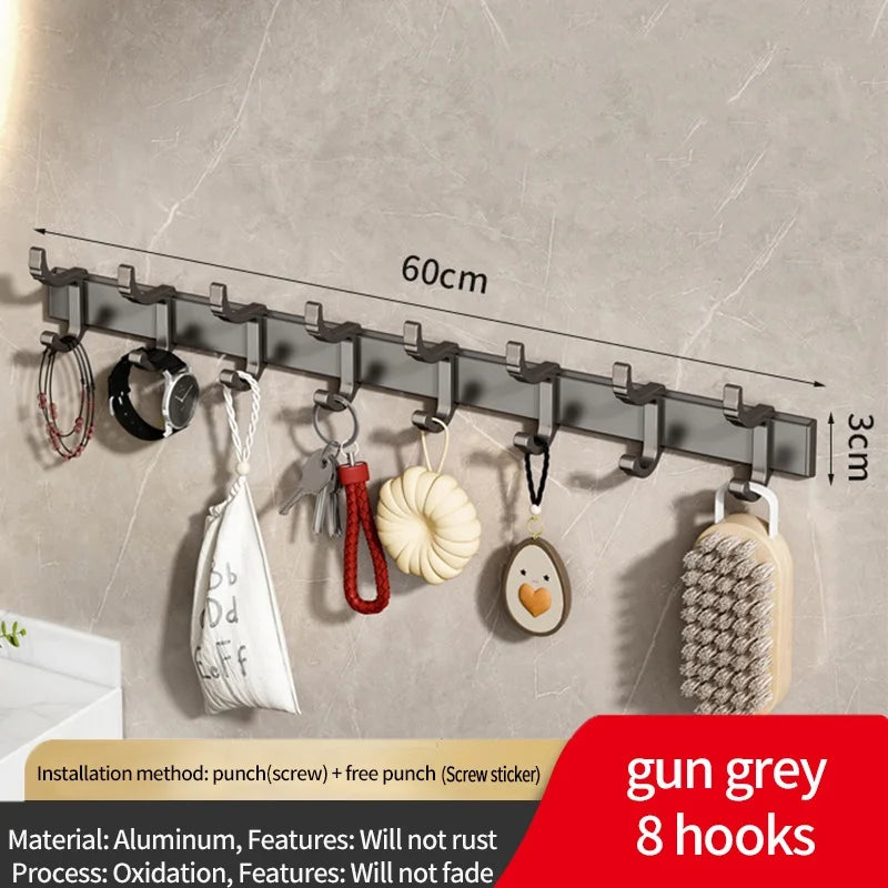 No Drill Upgrade: Adjustable Width and Thickness, Portable Bathroom Hook, Door Hooks, Clothes Hook for Kitchen and Bathroom
