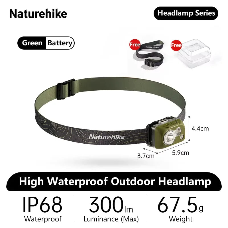 Naturehike High Waterproof Headlight Outdoor Headlamp Hiking Mountaineering Cross-country Running Climbing Super Bright Lights