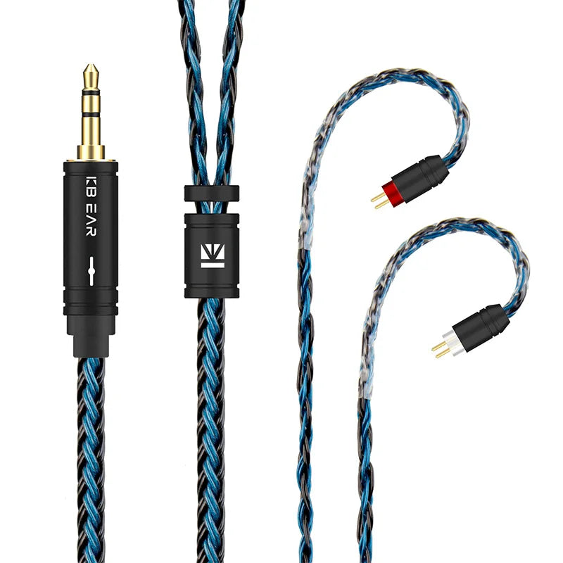 KBEAR ST16 Crystal 16 Cores Upgrade Cable 5N Single Copper Silver-plated 2PIN/MMCX/QDC Earbuds Connector For KS1 Star River Lark