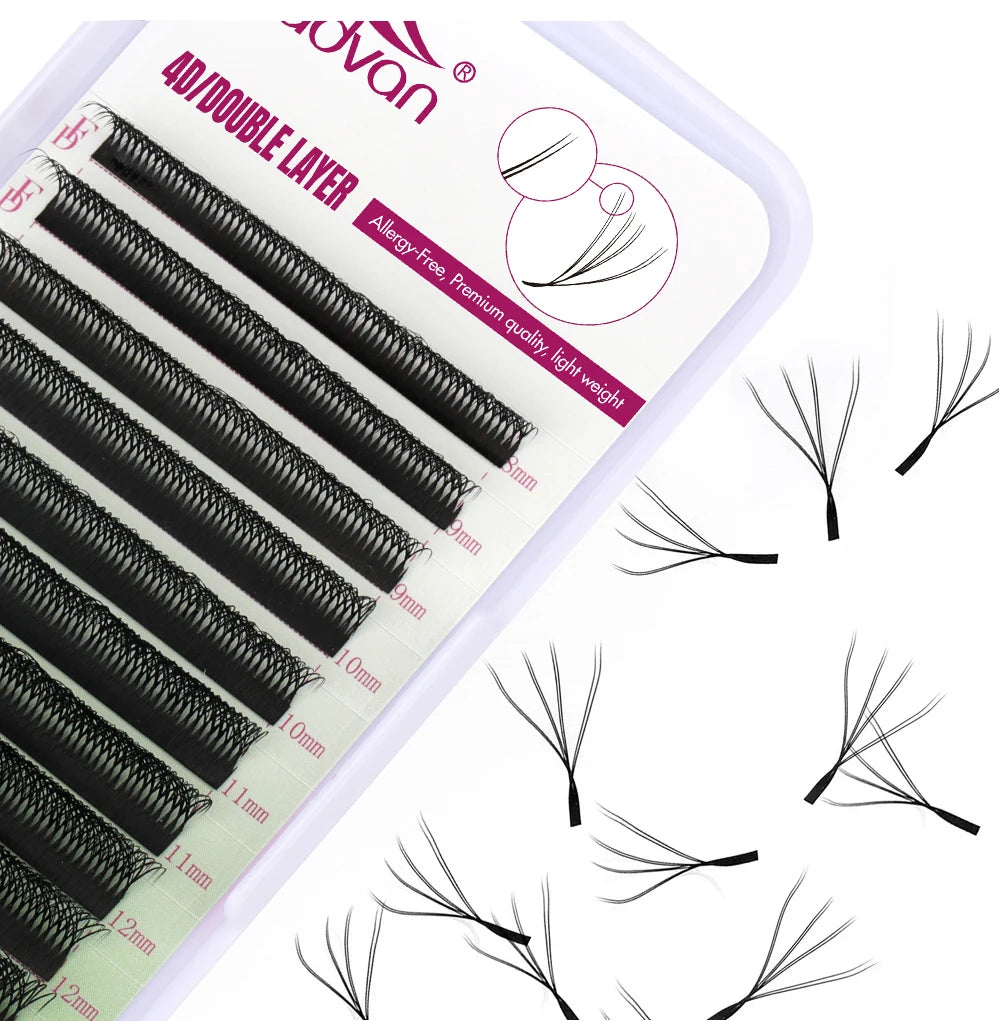 FADVAN 6D/8D W Shape (Double Layers 4D/3D-W Shape) C/D/L Curl Eyelashes Extension Natural Soft Volume Fan Lash Premade Eyelash