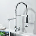 Kitchen Sink Faucet Pull Down Swivel Daul Spout Faucet Brass Deck Mounted Spring Single Handle Cold Hot Water Mixer Tap