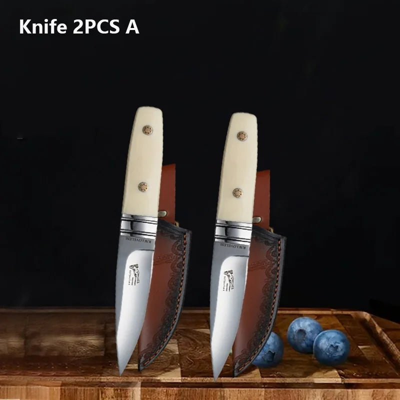 WXCOO Multifunctional Steak Knife Durable Stainless Steel with Sheath Meat Cutting BBQ Chef Fruit Knife Cooking and Slicing Tool