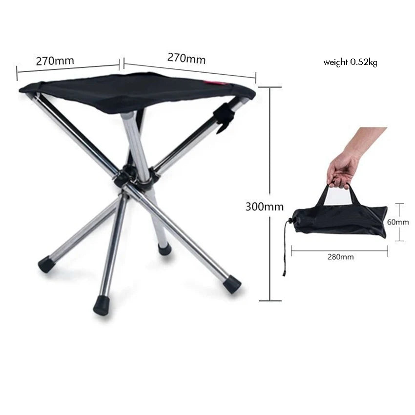 Compact and Lightweight Camping Stool, Portable Folding Stool, Outdoor Hiking, Fishing with Carry Bag, Small and Large