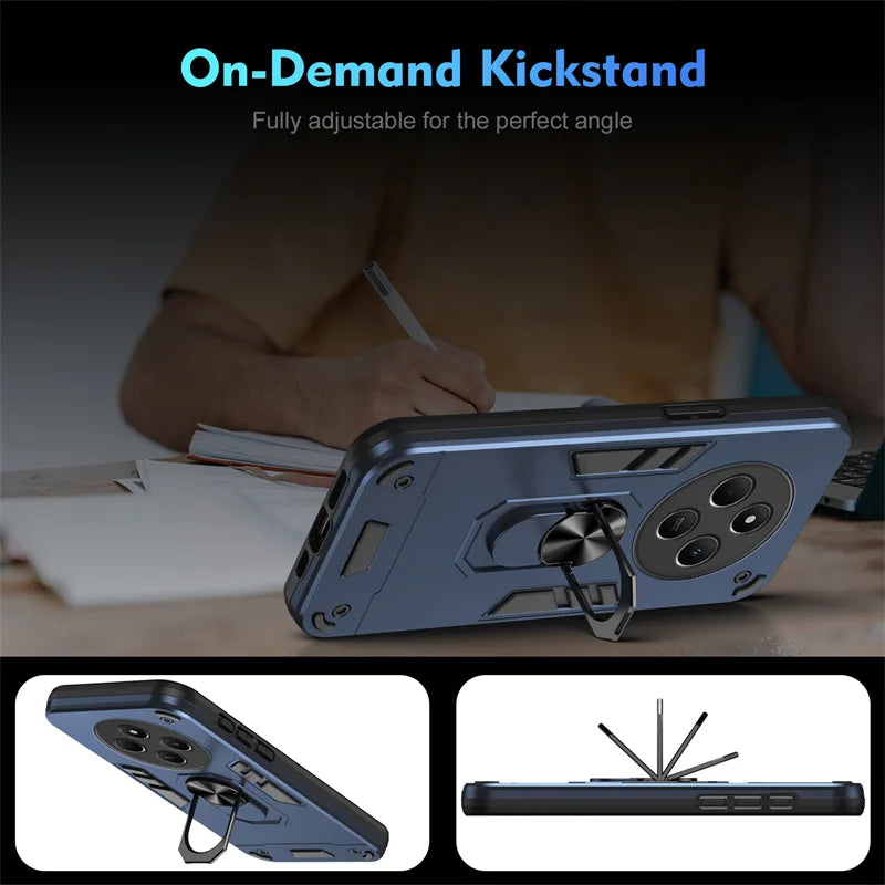 For Xiaomi Poco C75 4G Case Camera Protect Shockproof Armor Funda for PocoC75 Poko Little C75 C 75 4G Magnetic Holder Ring Cover
