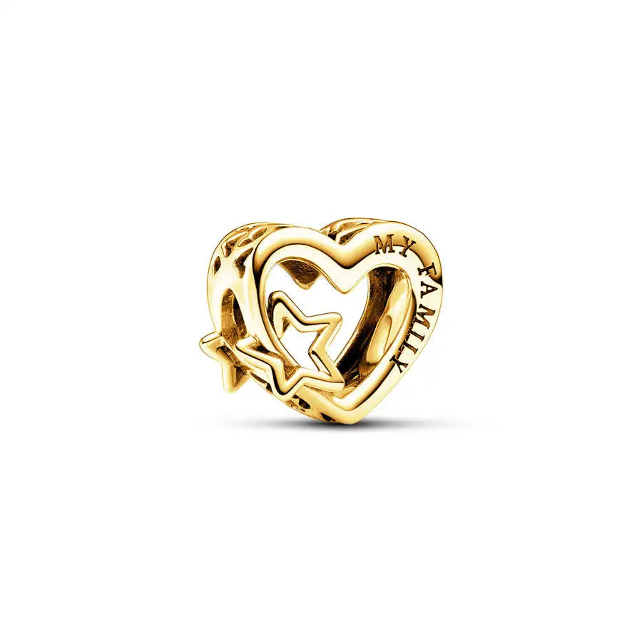 Gold Plated CZ Charms Fit Original Bracelet 925 Sterling Silver Core Heart Star Flower Dangle Beads Luxury DIY Jewelry Gift