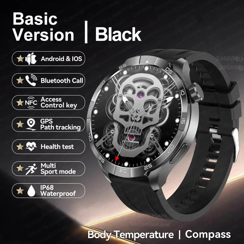 2026 New GH Style GPS Sport Compass SmartWatch Men 1.85" AMOLED HD Screen NFC IP68 Waterproof Bluetooth Call Smartbracelet Woman