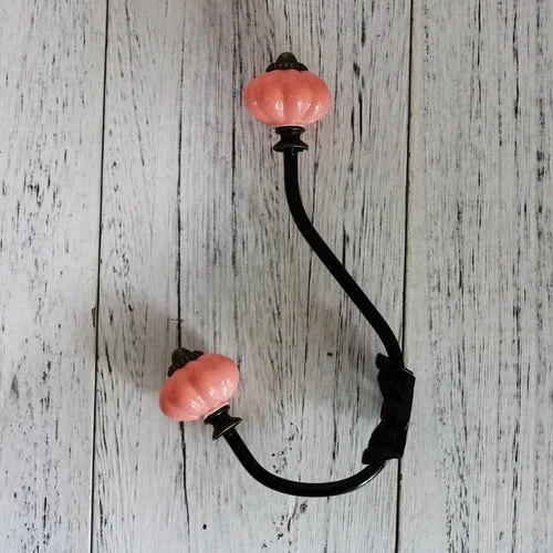 Ceramic Pumpkin Wall Mounted Coat Hooks Various Colors Home Decorative Hooks for Hanging Clothes Bags Towel Hangers Curtain Rack