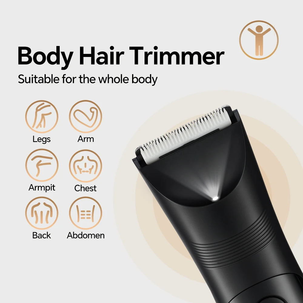 Professional body hair trimmer, LED lighting, intelligent digital display screen, electric shaver beautician, beauty clipper