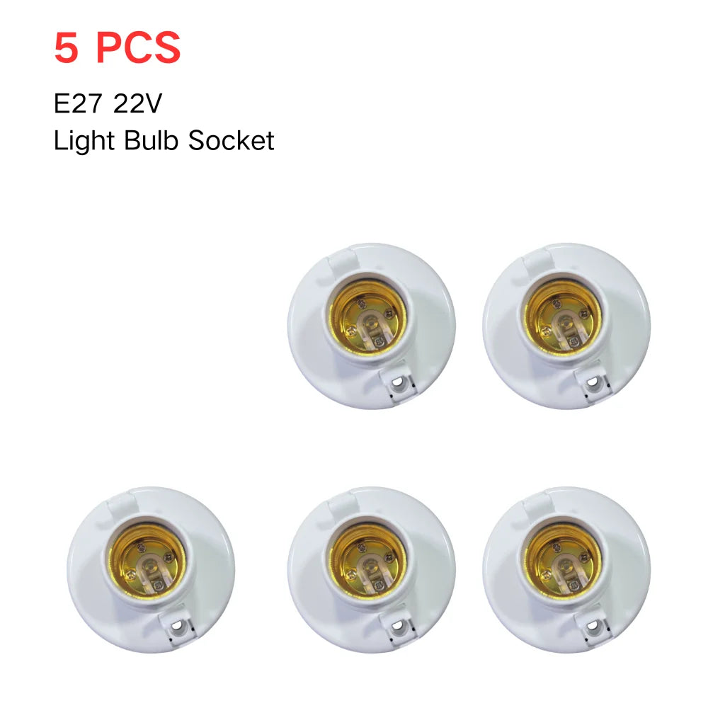 1-6PCS E27 Screw Cap Socket White Ceiling Light Lamp Bulb Fixing Base Stand Light Bulb Holder Lamp Socket For Ceiling Fan