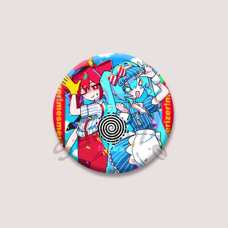 Kasane Teto Badge, Cute UTAU Anime Round Button Pin, Vocaloid Cosplay Brooch for Backpack Clothes, Collectible Gift for Fans