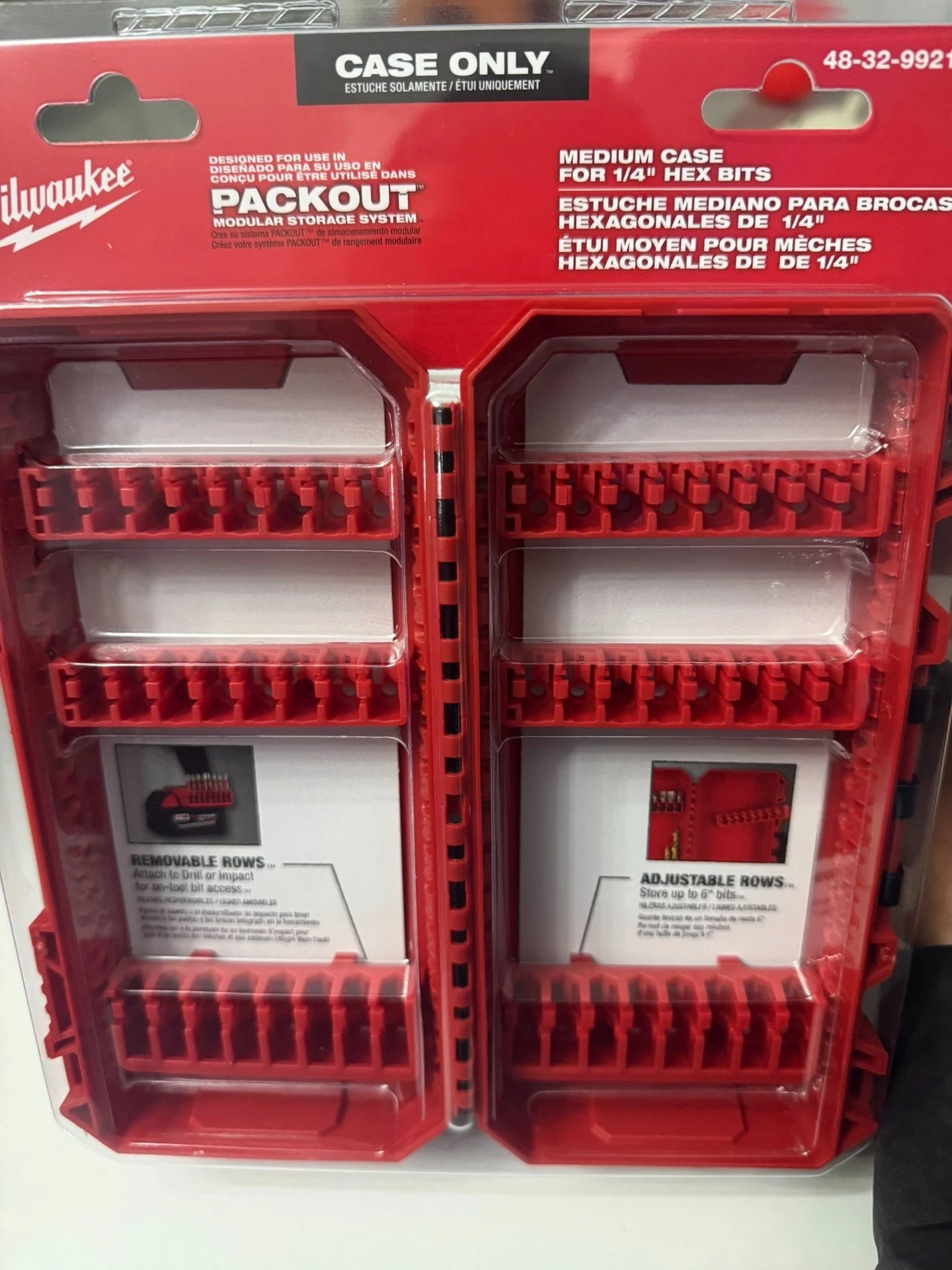 Milwaukee 48-32-9921 PACKOUT Medium Case 1/4" Hex Bit Storage Box Electrician Tool Organizer Power Tool Accessories