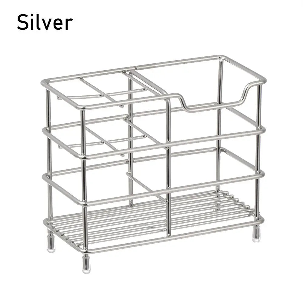Multi-function Stainless Steel Rustproof Bathroom Toothbrush Holder Cosmetics Vanity Countertops Storage Rack