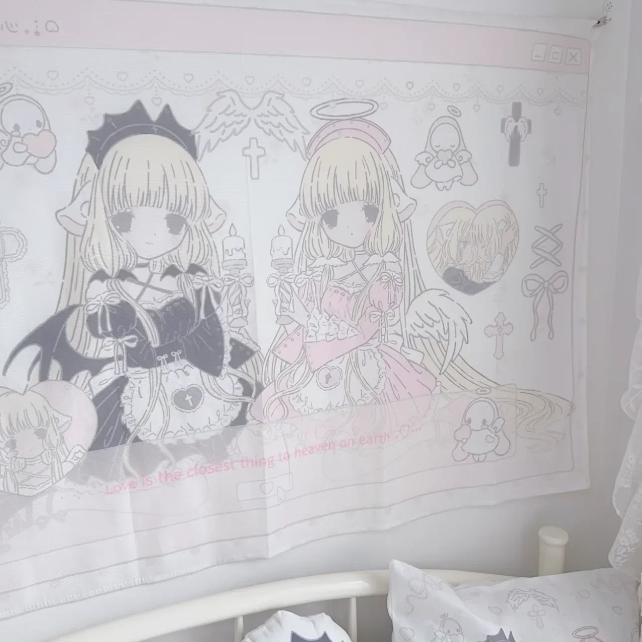 VIKAMA Chobits Kawai Home decoration tapestry anime pink girl tapestry wall bedroom background lovely fashion lady tapestry