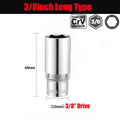 3/8 inch Short Long Socket Set CRV 6-24mm Deep Socket Adapter for Torque Ratchet Socket Wrench Spanner Repair Hand Tool
