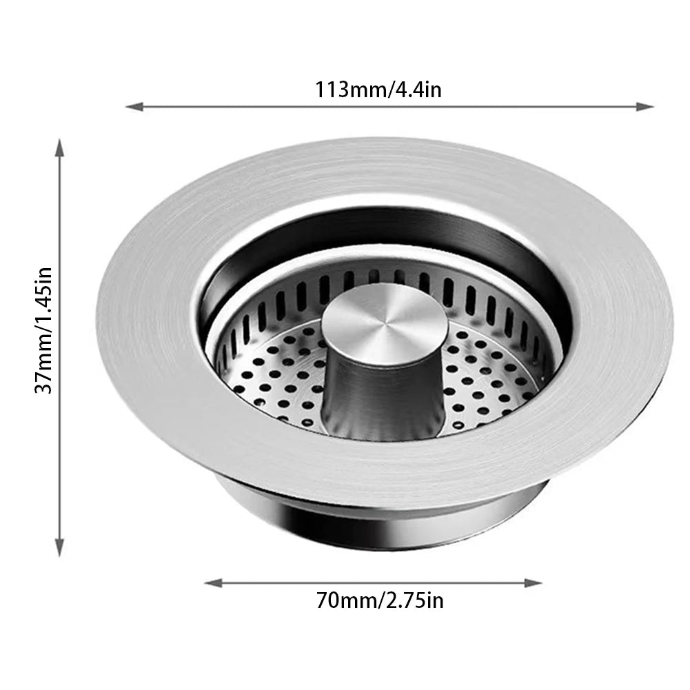 3 in 1 Kitchen Sink Drain Strainer General Anti-clogging Pops-Up Stopper Sink Filter Plug for Garbage Disposal for Kitchen Sink