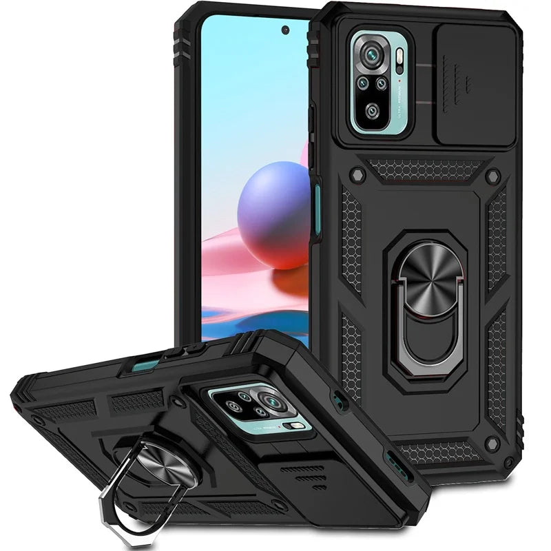 For Xiaomi Redmi Note 10 10s 4G Case Magnetic Holder Ring Armor Funda For Redmi Note 10 Pro Max Note10 10C Lens Protector Cover