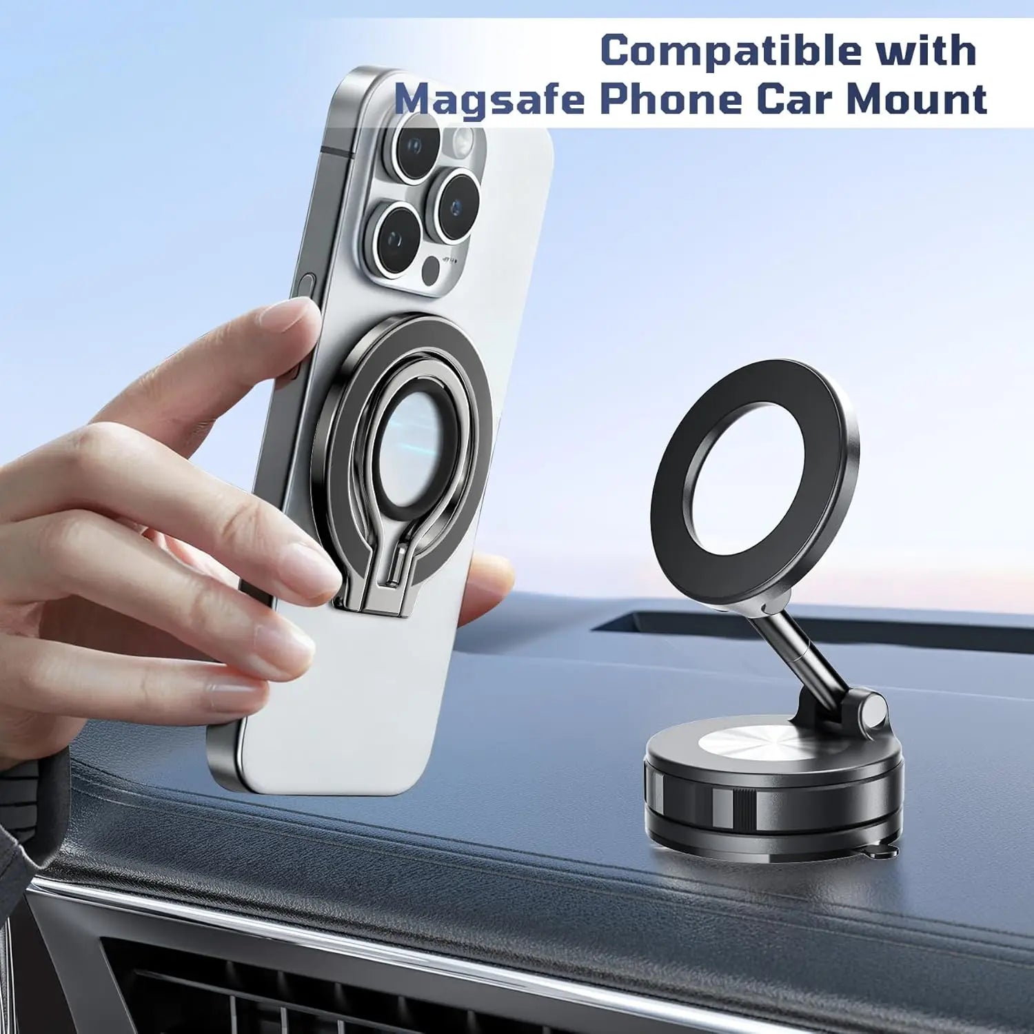 Magnetic Phone Holder Stand for Magsafe Lightweight Phone Finger Ring Snap Grip Kickstand Accessories for iPhone 17 16 15 14 13