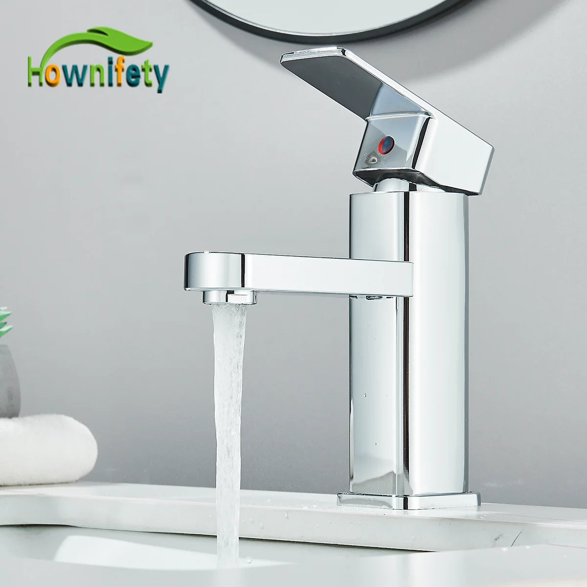 Chrome Single Handle Cold Hot Water Mixer Basin Faucet Sink Tap Deck Mount Single Hole  Bathroom Washing Tap