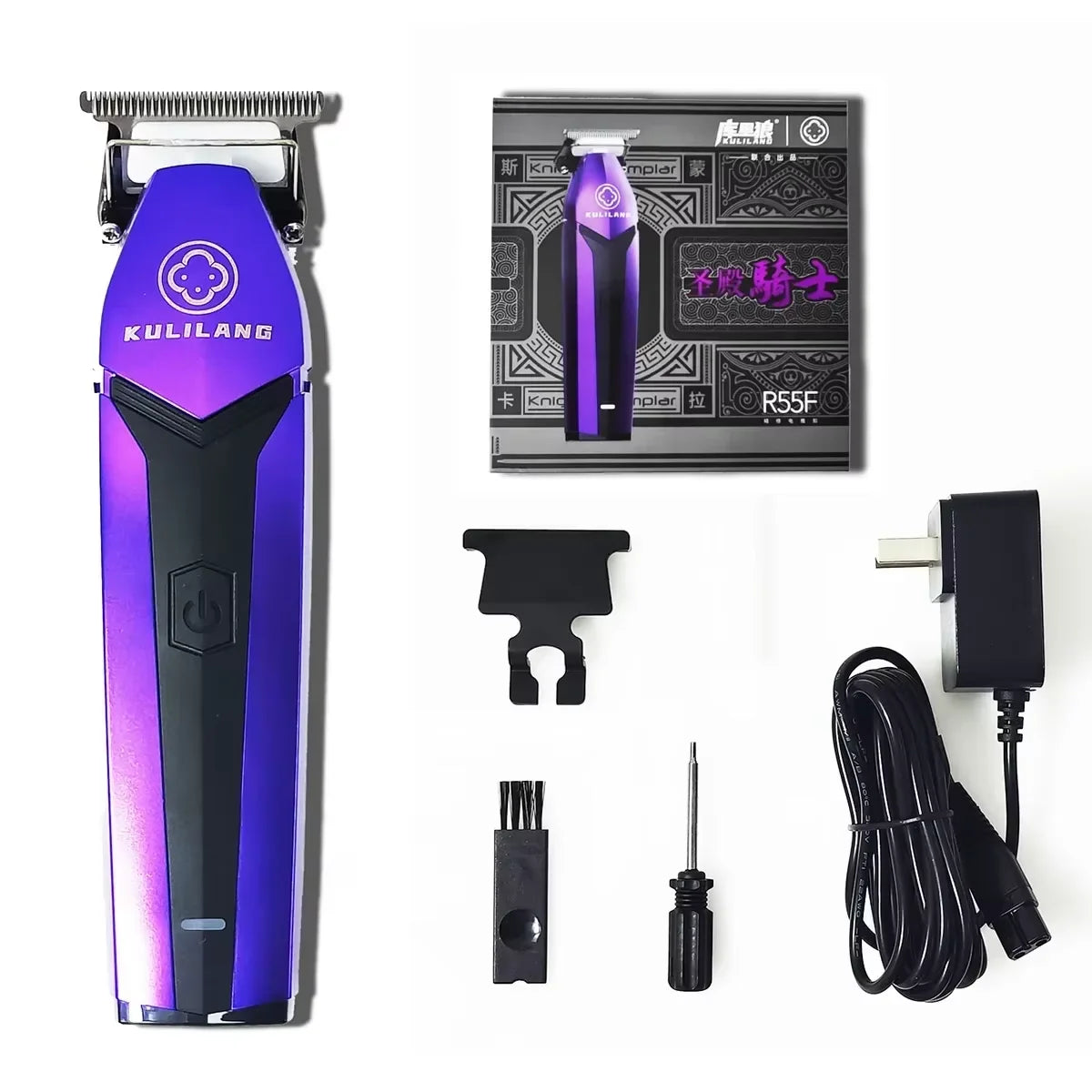 KULILANG Professional Barber R77F R55F R11F Gradient Electric Hair Clipper Titanium Plated FADE Blade 7200rpm Hair Salon Trimmer