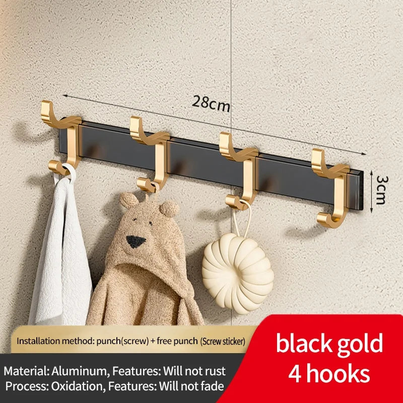 No Drill Upgrade: Adjustable Width and Thickness, Portable Bathroom Hook, Door Hooks, Clothes Hook for Kitchen and Bathroom
