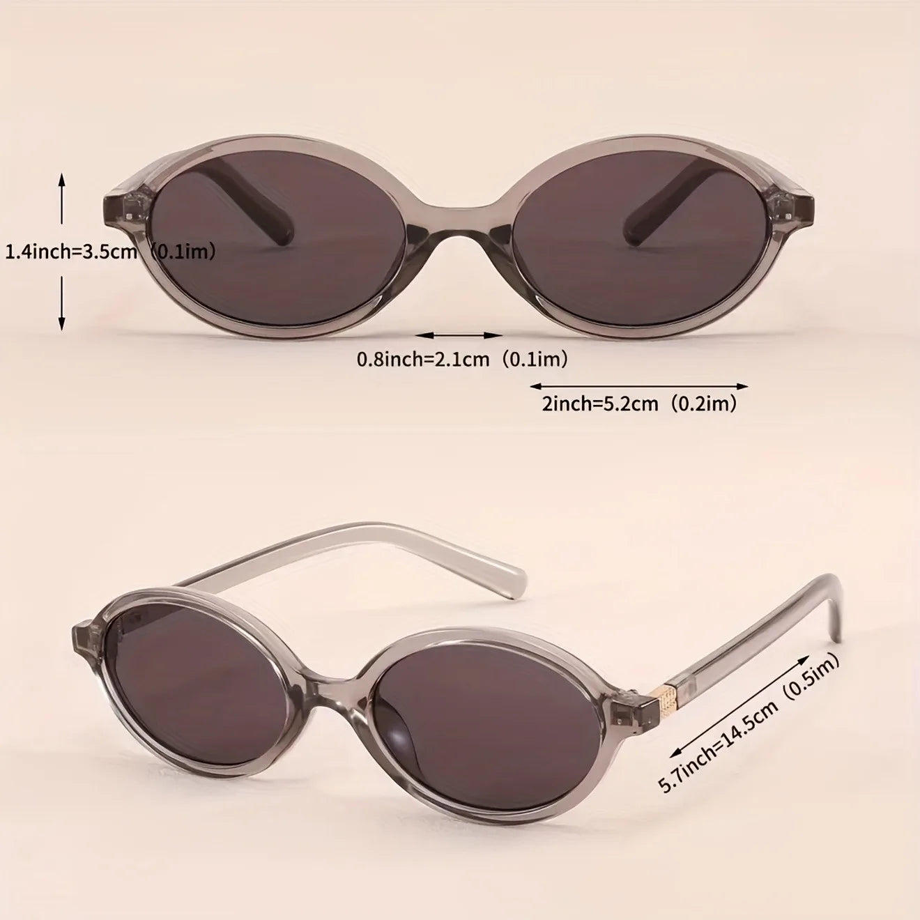 Y2K Style Oval Women'S Glasses Small Frame Fashionable Vintage with Decorate Function for Women Men