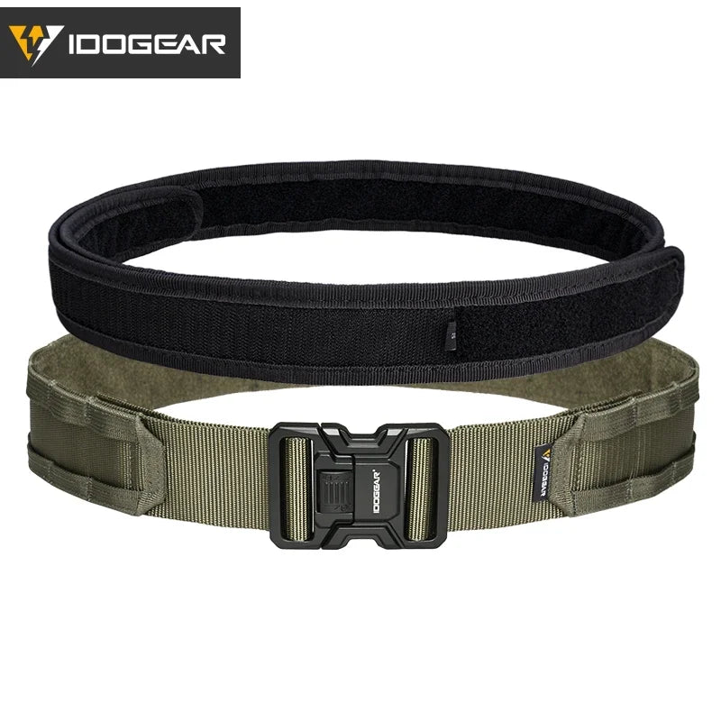 IDOGEAR Tactical 2" Belt Quick Release MOLLE Belt With Inner Outer Adjustable For Men Outdoor Sport Airsoft 3444