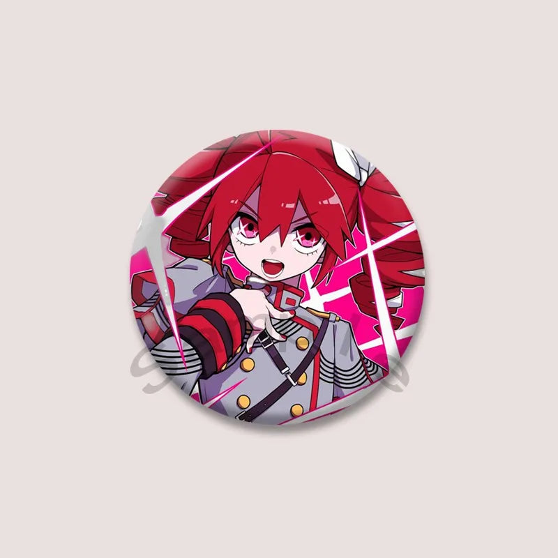 Kasane Teto Badge, Cute UTAU Anime Round Button Pin, Vocaloid Cosplay Brooch for Backpack Clothes, Collectible Gift for Fans