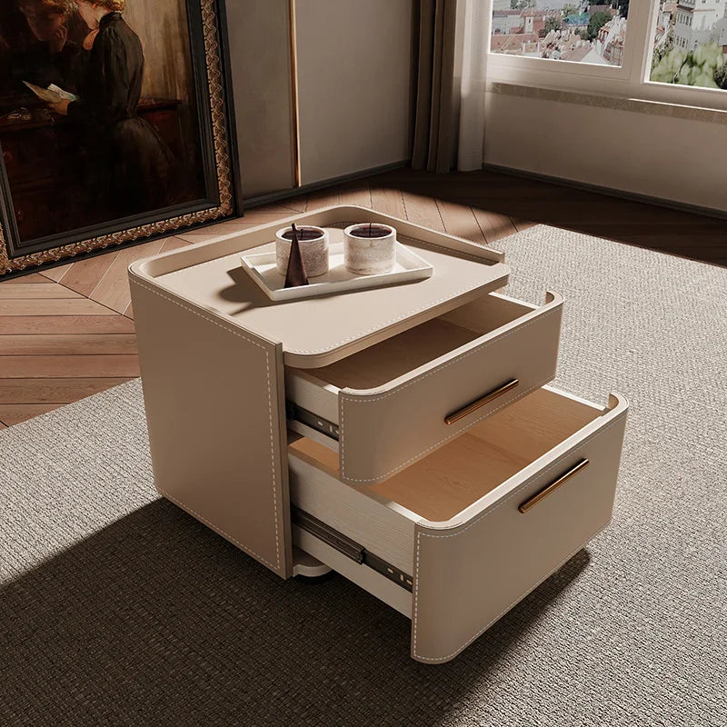 Luxury Storage Nightstand Aesthetic Simple Drawer Italian Bedside Table Trendy Nordic Mesitas De Noche Bedroom Furniture