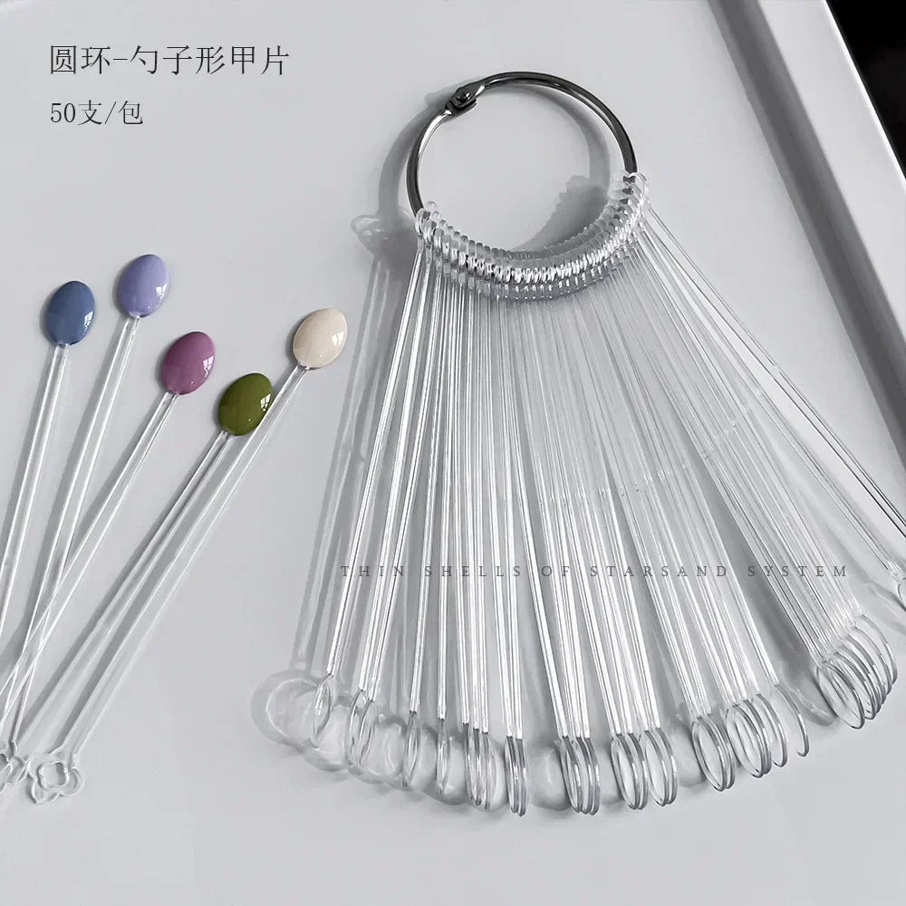 Ins False Nail Art Color Card Display Stand Gel Polish Template Fan Shape Nail Art Tip Sample Stand Nail Polish Practice Palette