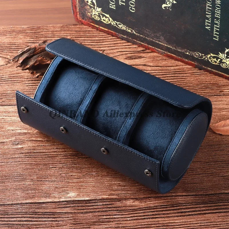 Watch Travel Case PU Leather Watches Leather Box Vintage Watch Storage Organizer-Secure Storage Vintage Watch Display Organizer