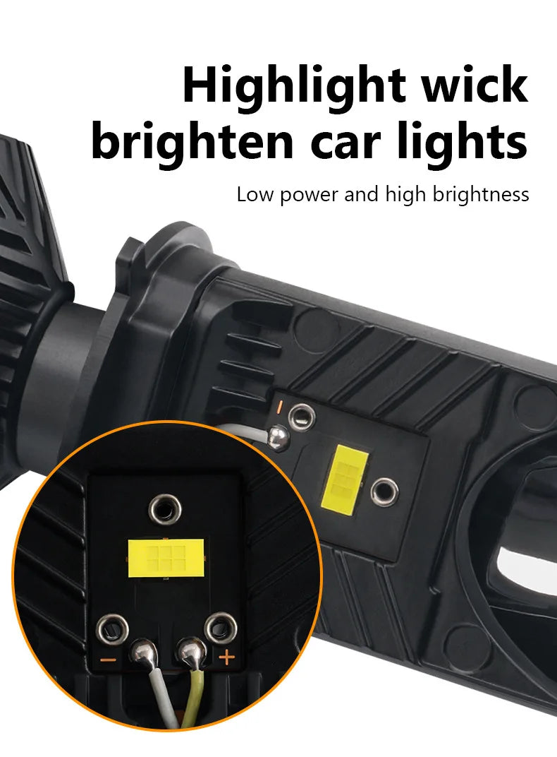 Turbo Fan H4 LED Headlights Car H4 Mini Projector Lens 6000K Super Bright 20000LM High Low Beam Auto LED Lights Car Light Lamp