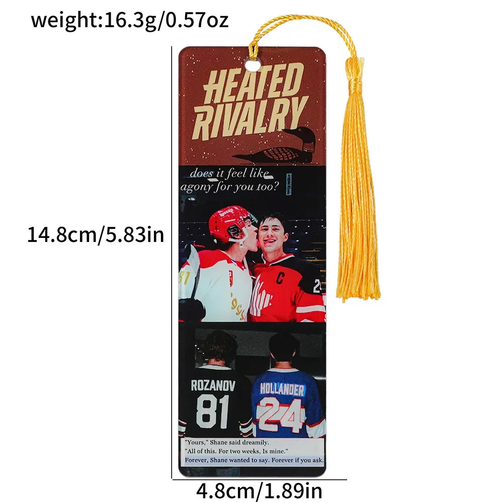 Heated Rivalry "themed fan acrylic bookmarks 1pc/4pcs - ice hockey CP elements+novel copy reading tags, sports BL readers