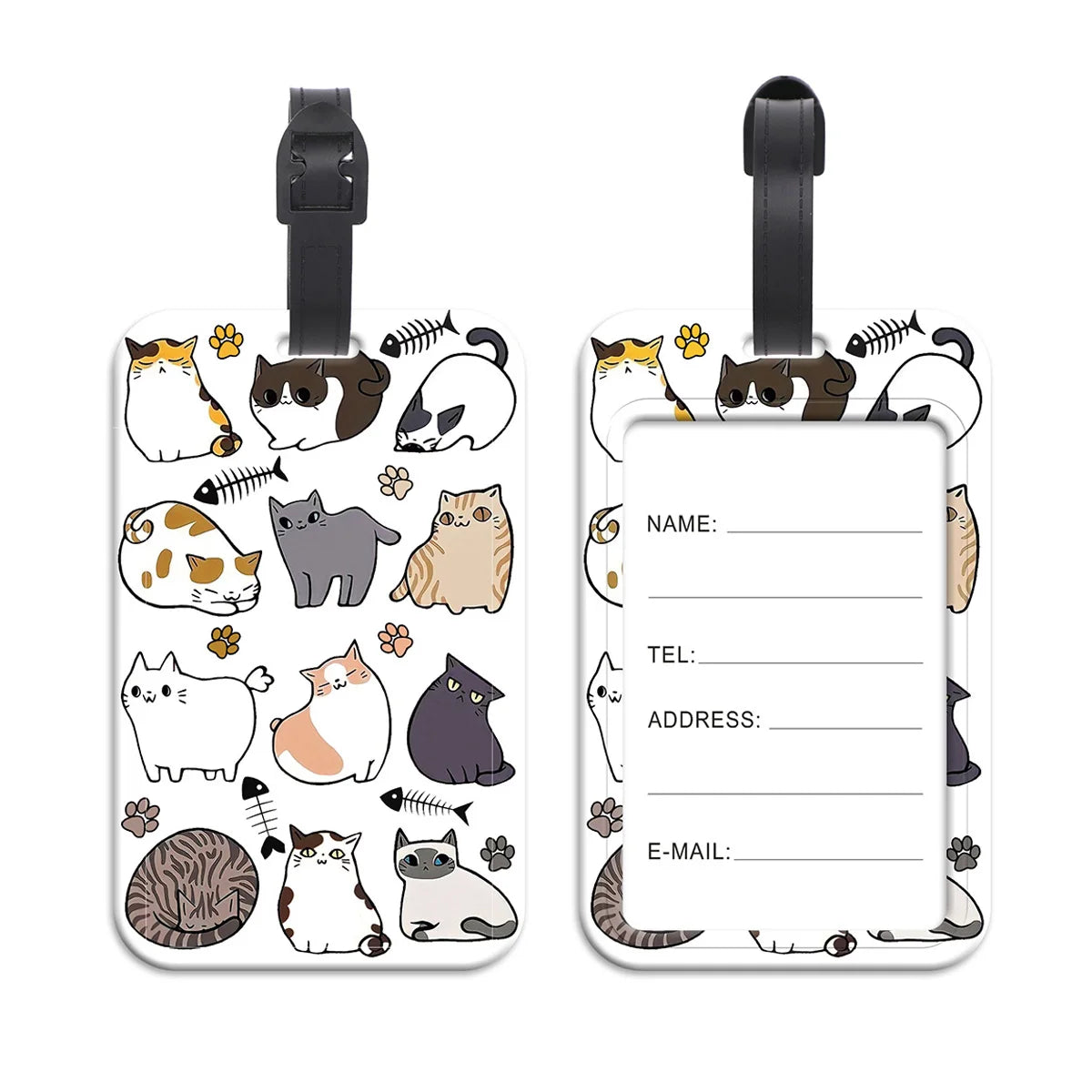 Cute Cats Plastics Baggage Tag Dinosaur Suitcase Backpack Anti-Lost Listing ID Card Holder Fashion Luggage Accessories Gifts
