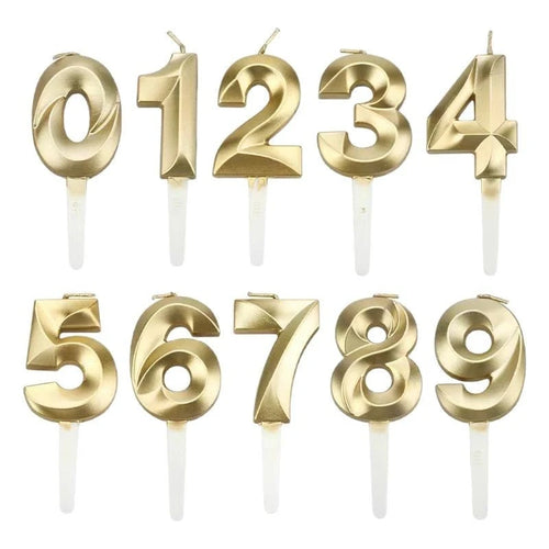 3D Gold Diamond Number Candles – Large Birthday Cake Topper for Wedding Anniversary & Party Home Celebration