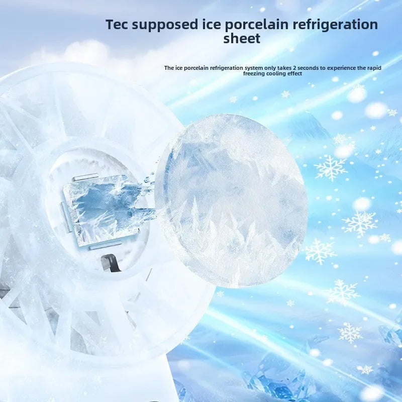 5200mah Handheld Fan Electric Hand Fans Ice Compress High-speed Cooling USB Rechargeable Portable LED Digital Display