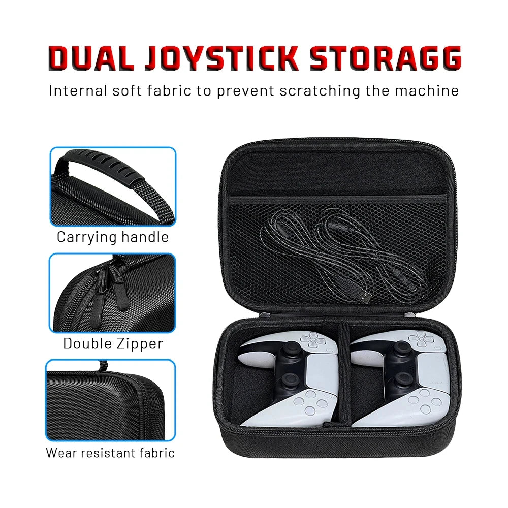 Dual controller storage bag portable EVA bag suitable for PS 5 PS 4 various game controllers, handles, game accessories