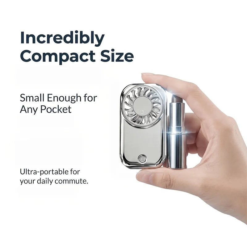 Portable mini fan | silent | long battery life/mini handheld fan, portable USB charging pocket fan, 5-speed silent cooling fan