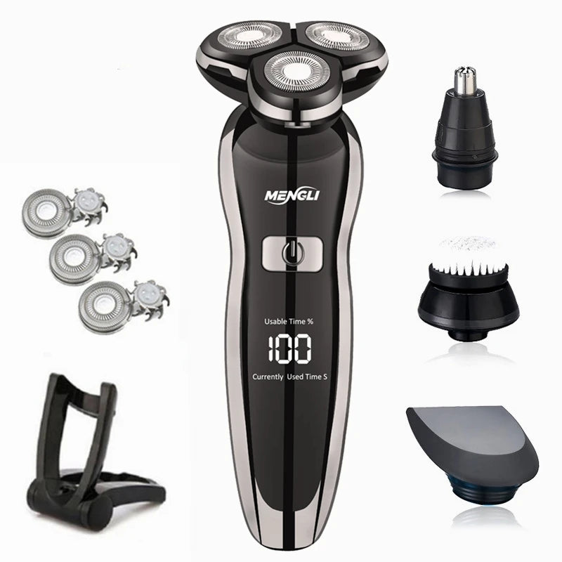 ZOZEN Men Electric Shaver Rechargeable Electric Razor Hair Cutting Shaving Machine Clipper Beard Trimmer Washable Wet-Dry Use