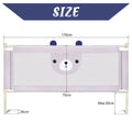 30-level adjustable baby bed barrier metal frame Anti-drop light gray breathable fabric with cute pattern, cm/cm