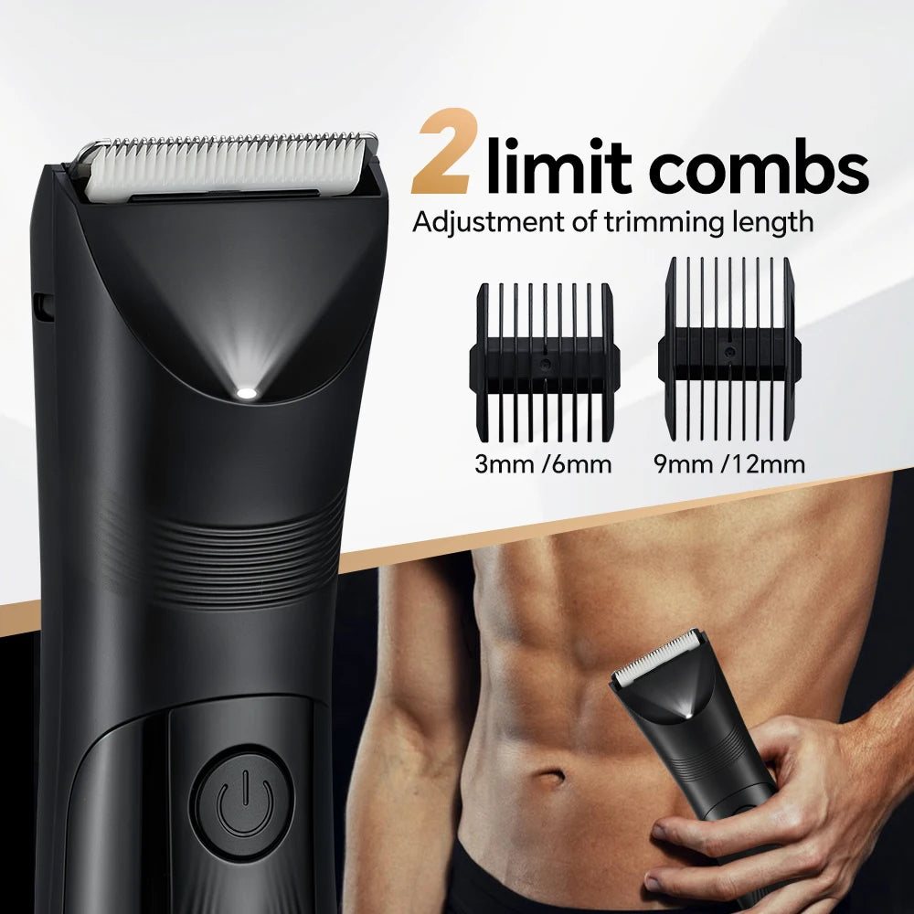 Professional body hair trimmer, LED lighting, intelligent digital display screen, electric shaver beautician, beauty clipper