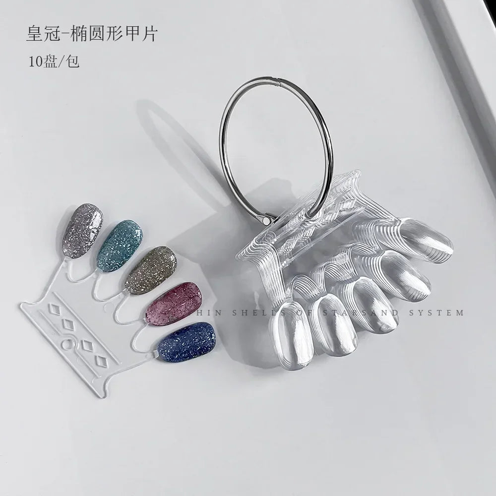 Ins False Nail Art Color Card Display Stand Gel Polish Template Fan Shape Nail Art Tip Sample Stand Nail Polish Practice Palette