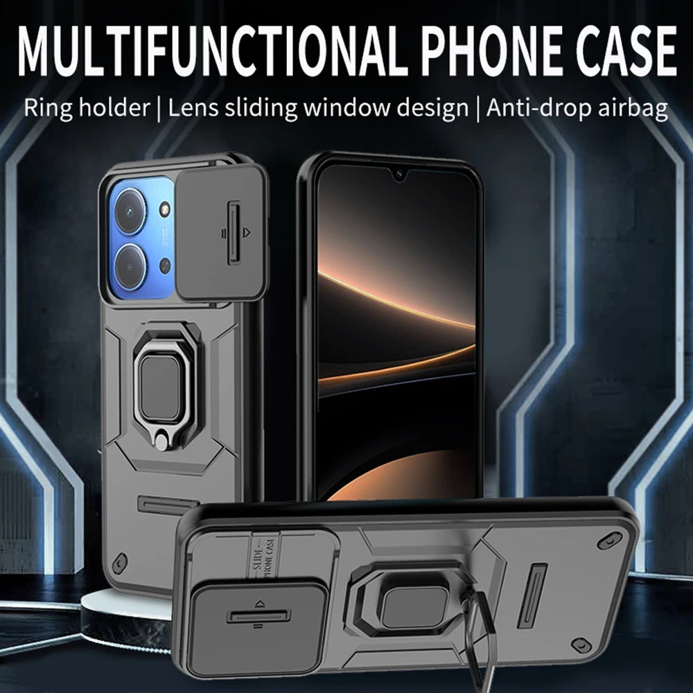For Xiaomi Redmi 15C 4G 171mm Case Shockproof Armor Magnetic Holder Ring Case For Redmy 15C 15 C Redmi15C 4G Lens Protect Cover