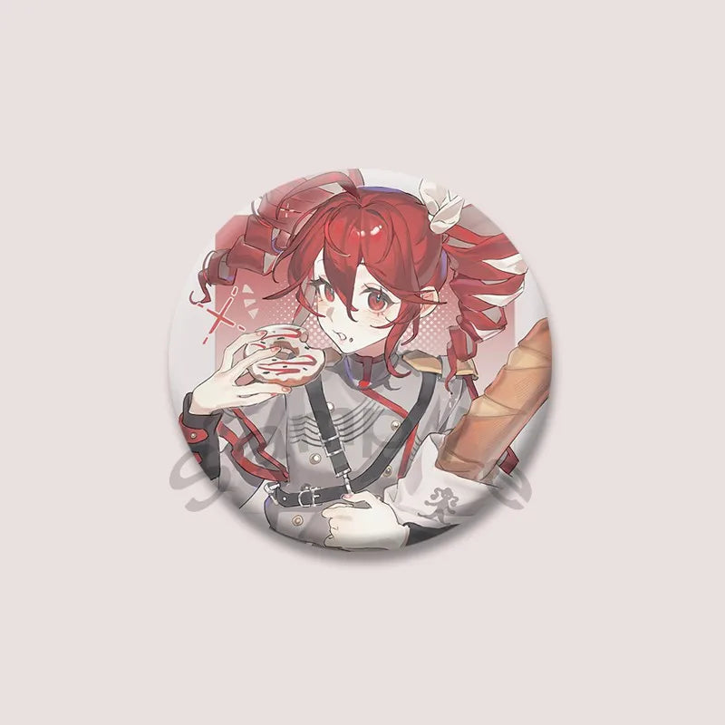 Kasane Teto Badge, Cute UTAU Anime Round Button Pin, Vocaloid Cosplay Brooch for Backpack Clothes, Collectible Gift for Fans