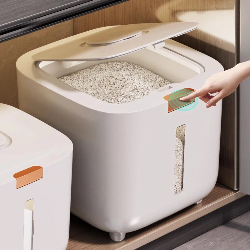 Food Grade Rice Dispenser Cereal Container Storage Moisture-proof Household Cereal Storage Box Soy Corn