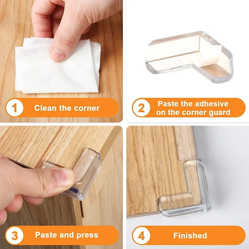 10PCS Transparent Anti Collision Angle PVC Pad Child Safety Corner Guard Baby Collision Proof Protector Table Corner