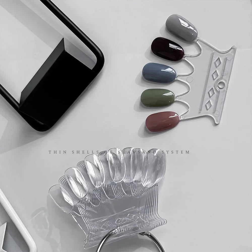 Ins False Nail Art Color Card Display Stand Gel Polish Template Fan Shape Nail Art Tip Sample Stand Nail Polish Practice Palette