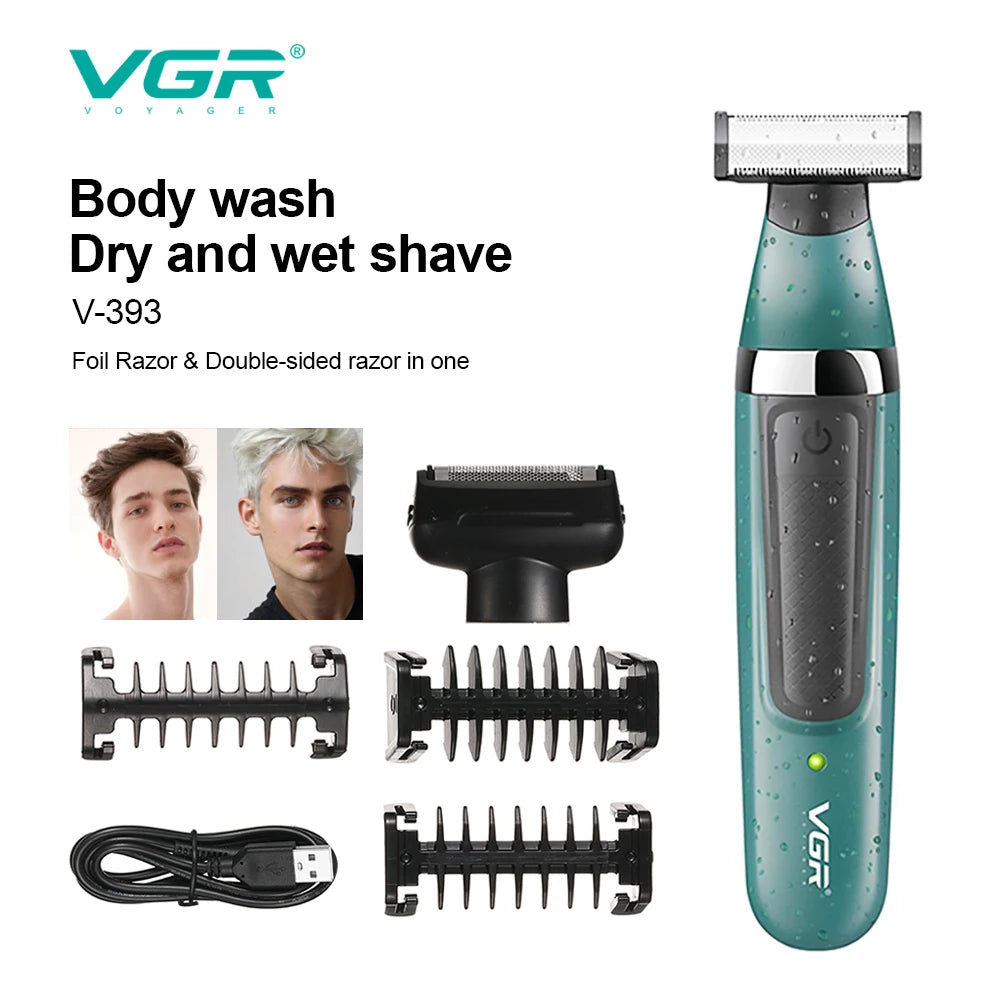 VGR Electric Shaver Hair Trimmer Professional 2 in 1 Shaver Razor Waterproof Beard Trimmer Household Hair Shaving for Men V-393