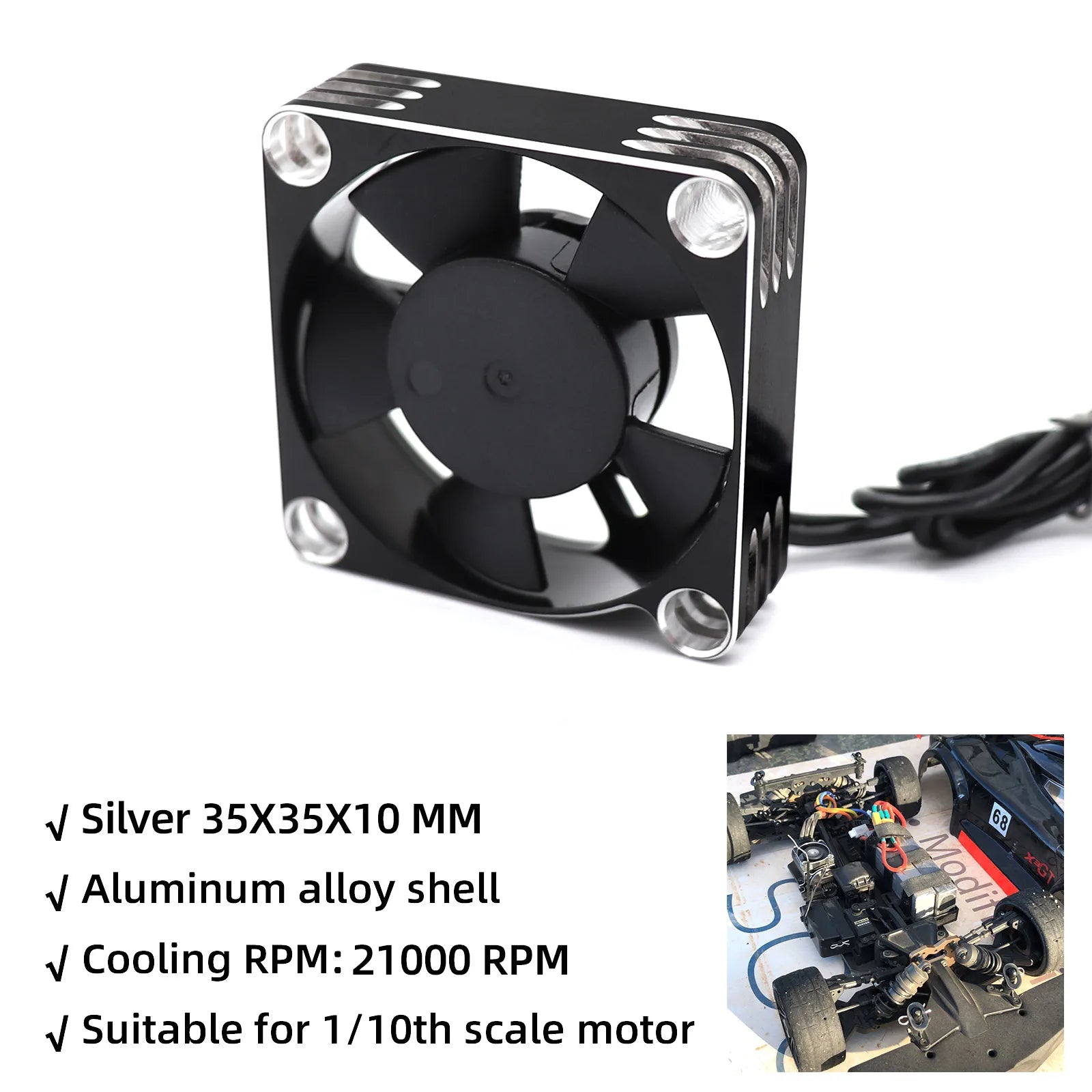 RC 25/30/35/40/50mm Fan 28000 RPM Heat Dissipation Cooling Fan for RC Crawler 1/10 1/8 1/5 Motor Brushless/Brushed ESC RC Car