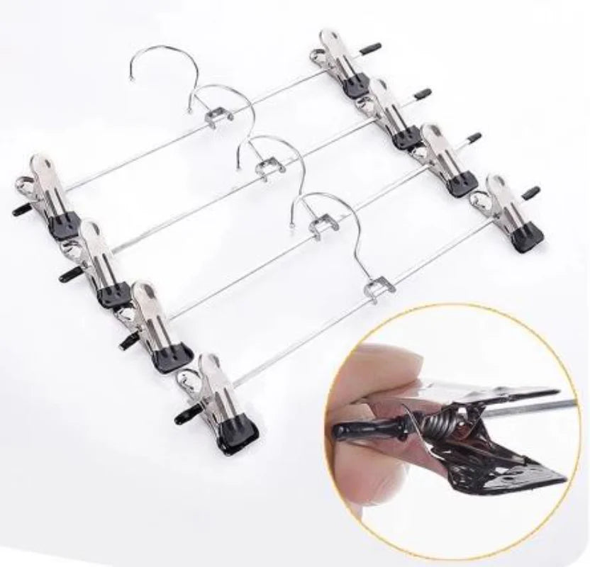 1/10Pcs Multifunctional Stainless Steel Pants Clip Metal Anti-skid Belt Clip Clothes Hanger Pants Hanger Clothes Hanger Wardrobe